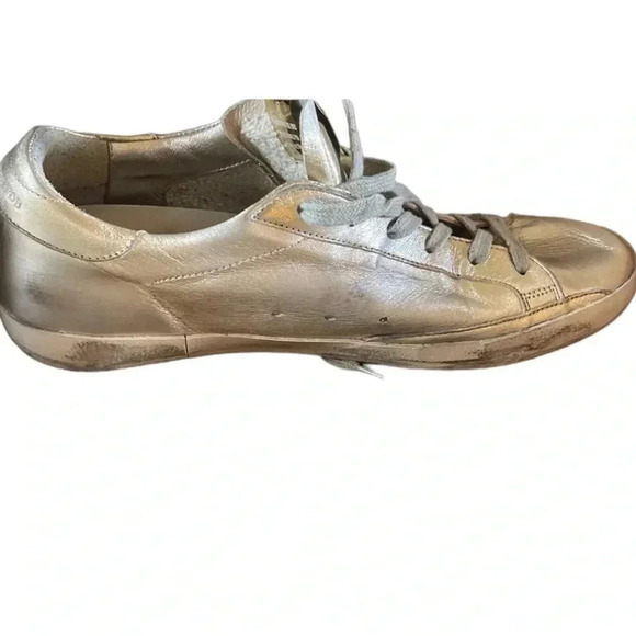 Golden Goose Superstar Silver W/Blue Star  Size 40 - Picture 5 of 5